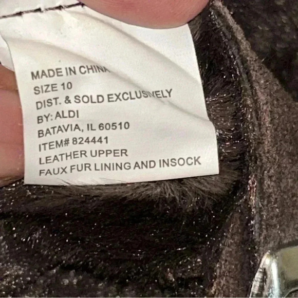 Royal Class Shoes Sz 10 Suede Leather Faux Fur Footbed Sandals Adjustable Brown - Picture 9 of 10